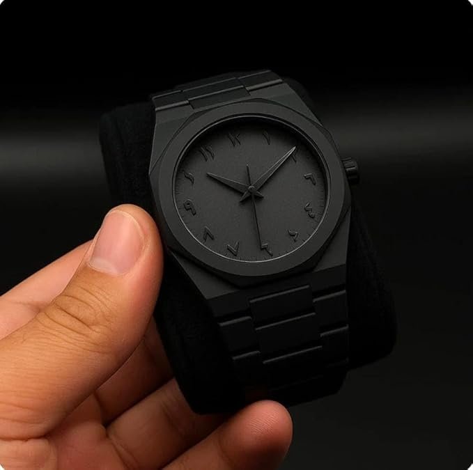 Modern Luxury Blackout Arabic Numeral Timepiece Men Watch